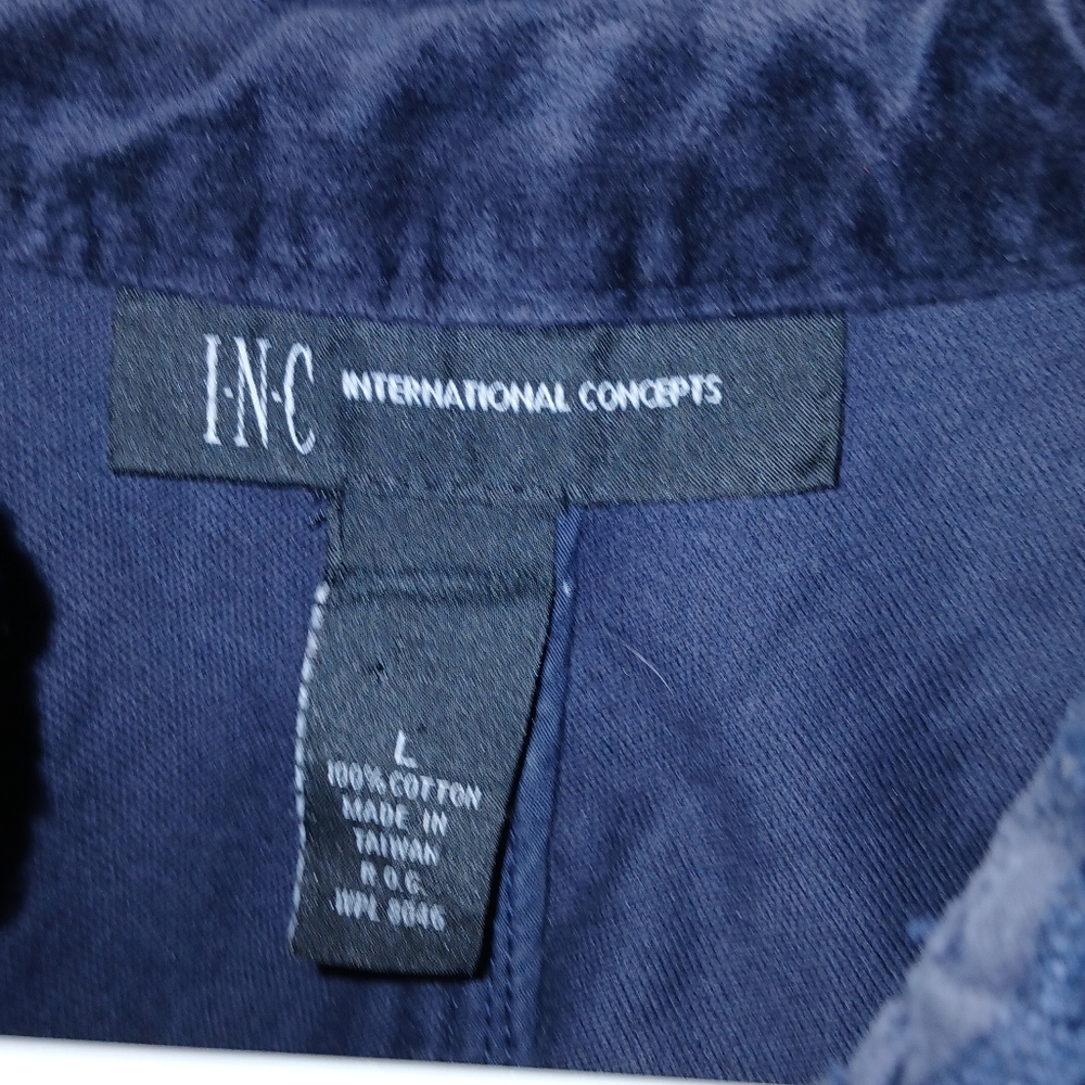 INC Navy Embellished Jacket – Holiday Glam Luxe Evening Style Size Large - Picture 4 of 7